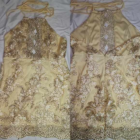 Champagne Embroided Dress (Medium/Large) - Picture 2 of 2